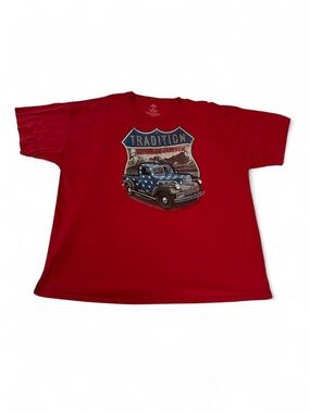 Red cotton t shirt 3XL truck